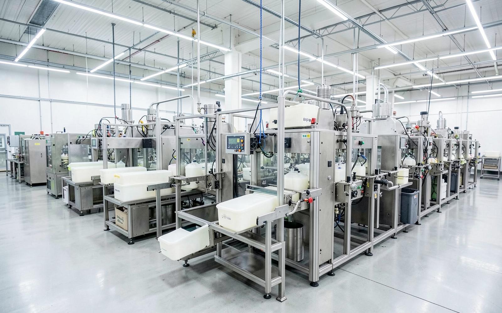 Food packaging line in operation