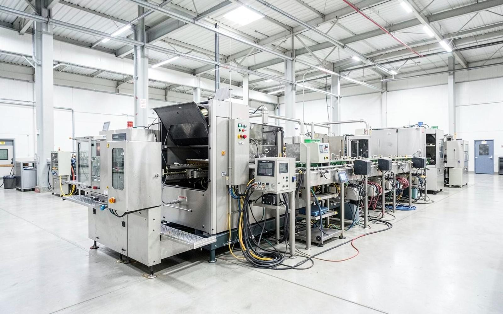 New production line during commissioning and testing